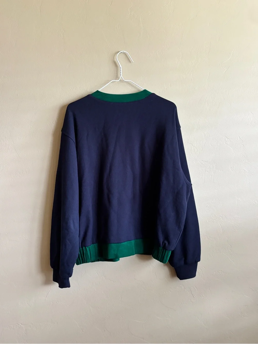 Vintage Escada Sport Cardigan Jacket M Navy Green Gold Button 100% Cotton Preppy